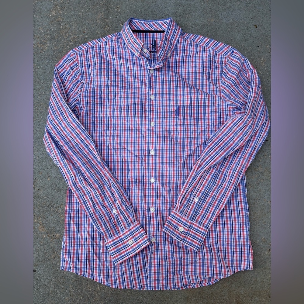 johnnie-O Red and Blue Checkered Shirt